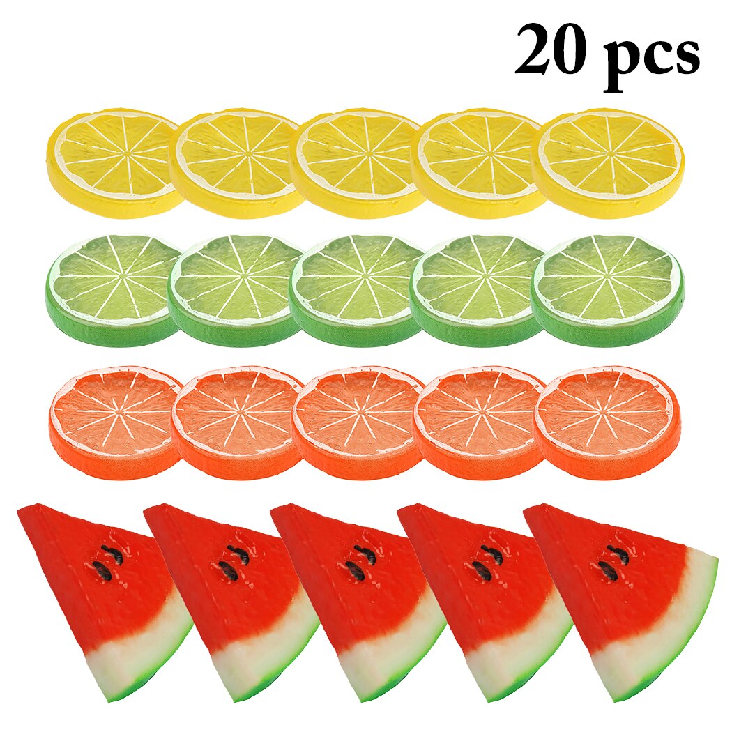 Simulatie Fruit Slice Kleine Gele Citroen Slice 5 + Kleine Groene Citroen Slice 5 + Oranje Slice 5 + Grote driehoek Watermeloen Huid 5: Default Title