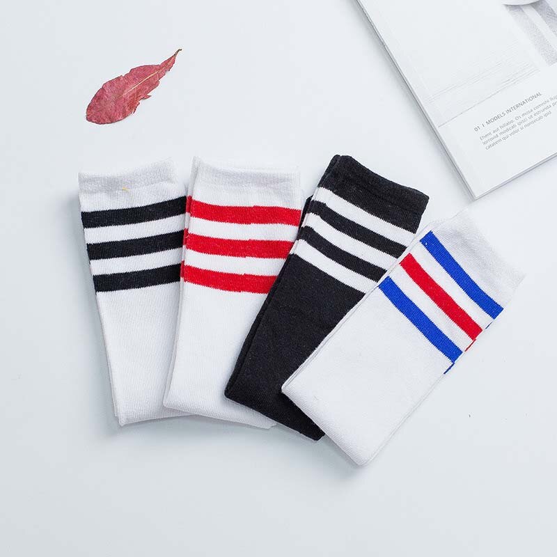 Chaussettes montantes pour enfants | Chaussettes de sport, pour vieux garçons et filles, bandes de Football, pataugeoire en coton, blanc, style de Skate, pour enfants, Tube Long