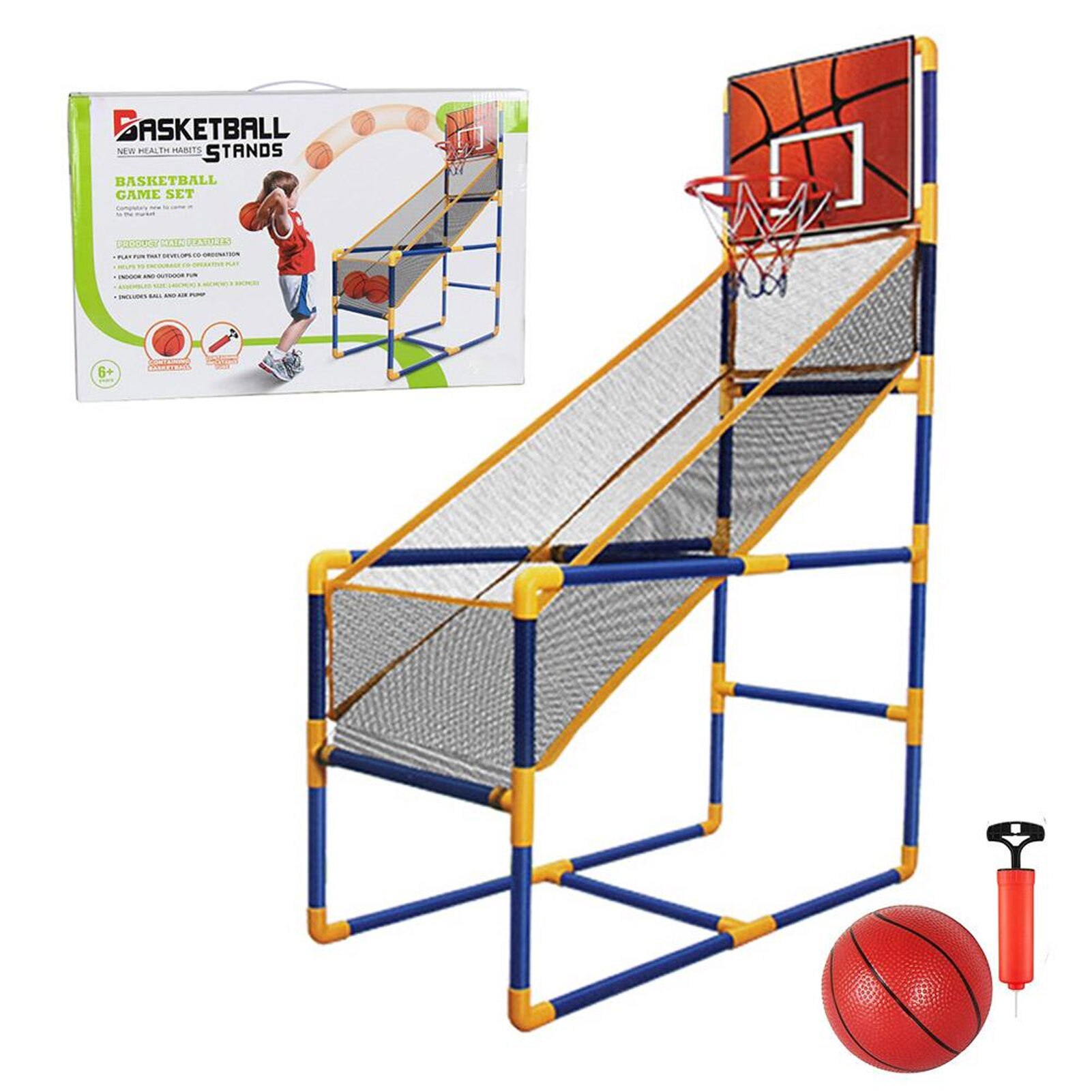 Kids Basketball Hoop Game - Inflatable Arcade Set - Indoor Outdoor Training Practice