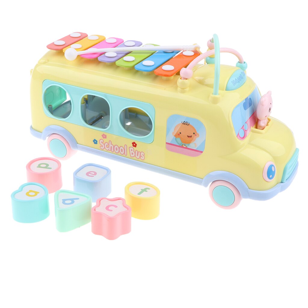 Jouet de Bus 5 en 1 pour enfants, modèle Push And Pull, Musical