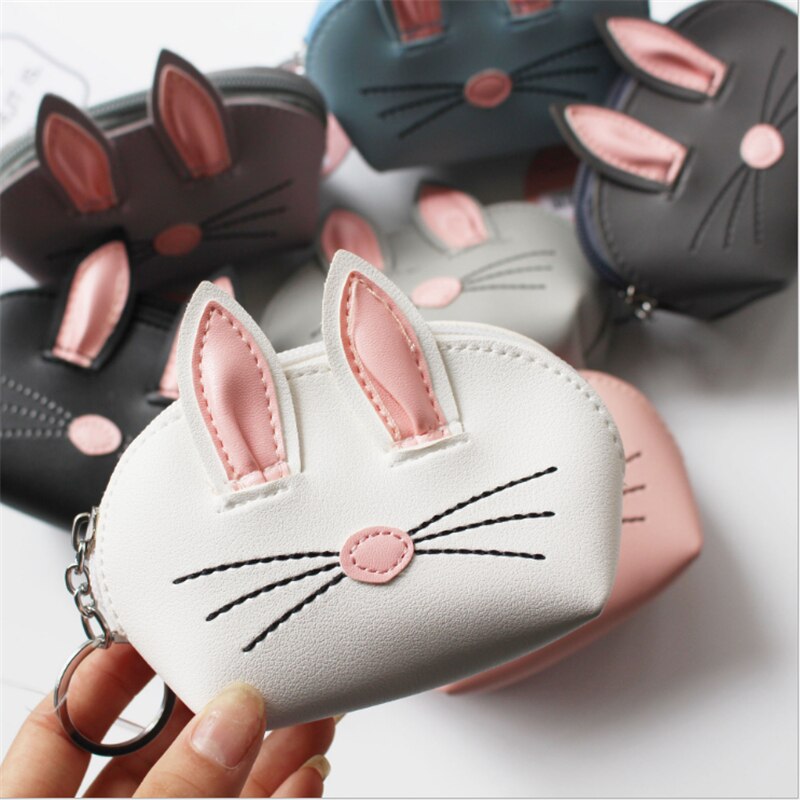 Damen Kawaii Karikatur Kaninchen bilden freundlicher Münzen Schlüssel Karte Geld Halfter Taschen Nette Mini Brieftasche Heißer Slae Münze Geldbörsen Frauen brieftasche