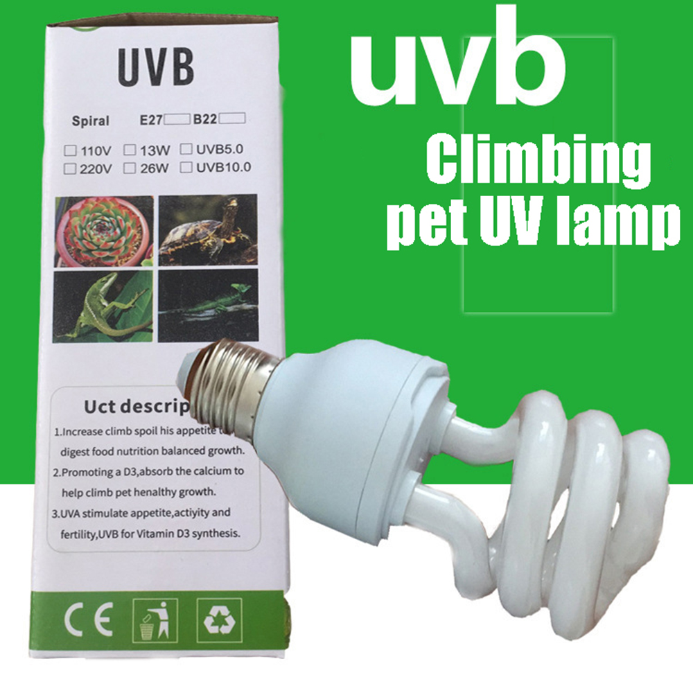 Reptil UVB 5,0 10,0 Lampe Birne Für Schildkröte Eidechse Schlange Lguanas Wärme Kalzium Lampe Birne Energiesparende Licht Reptil 13w 26w