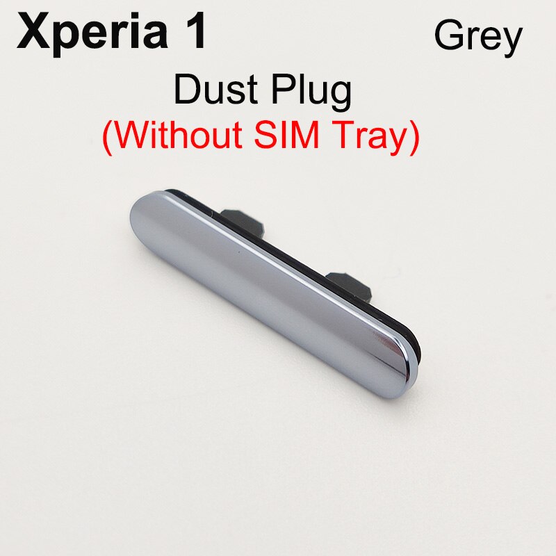 Aocarmo Voor Sony Xperia 1 / X1 / XZ4 J9110 Enkele Dual Geheugen Microsd Kaarthouder Reader Sim Tray Slot vervanging: Dust Plug--Grey