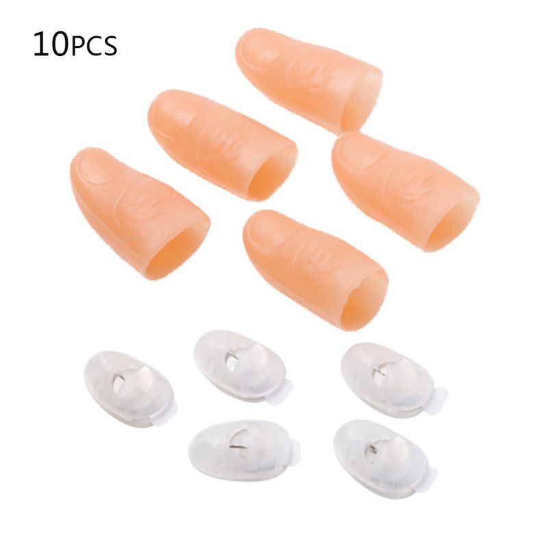 10Pcs Grappige Led Light Magic Vinger Mouwen Flashing Glow Tumbs Halloween Party