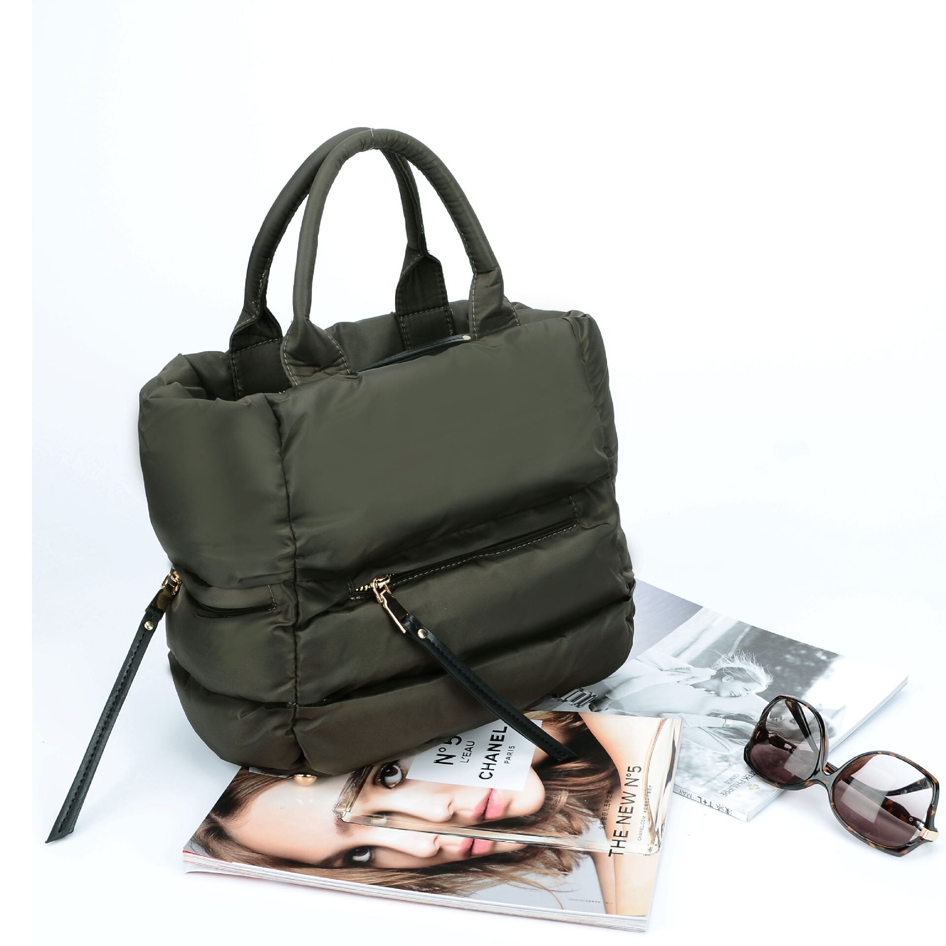 neue Dame Schulter Taschen Winter Raum Baumwolle Handtasche Frauen lässig Totes Tasche Unten Feder gepolstert Sack A Mian Crossbody tasche