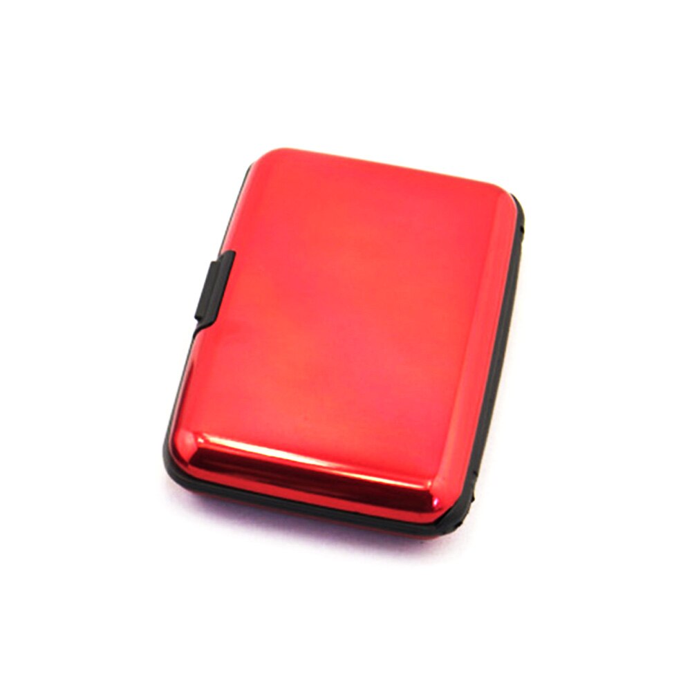 1pcs Aluminum Metal Waterproof Box Case Business ID Credit Card Holder Wallet: Red