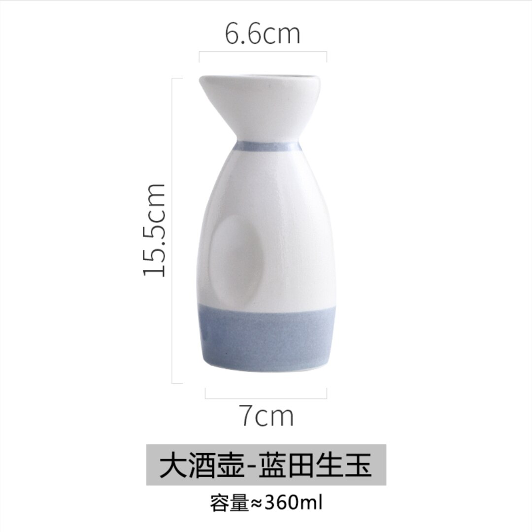 Sake Set Japanese Traditional Japanese Sake Cup Set Hand Painted Porcelain Pottery Ceramic Cups Crafts Wine Glasses: B Big  flagon