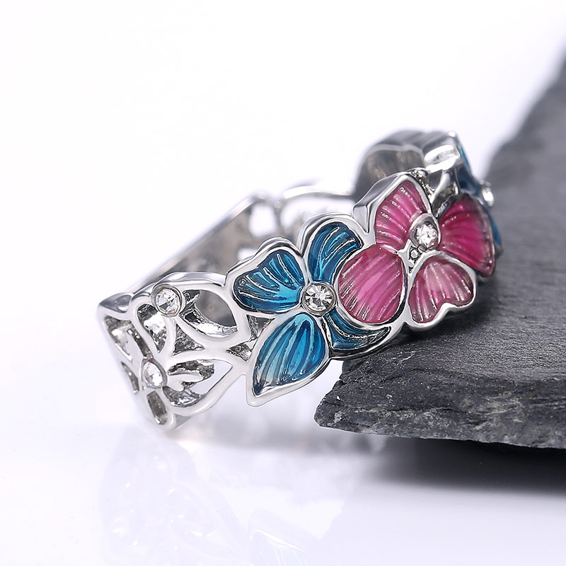 Huitan-anillo con de flores y mariposas para mujer, sortija versátil para de Primavera, accesorios de para boda: 6