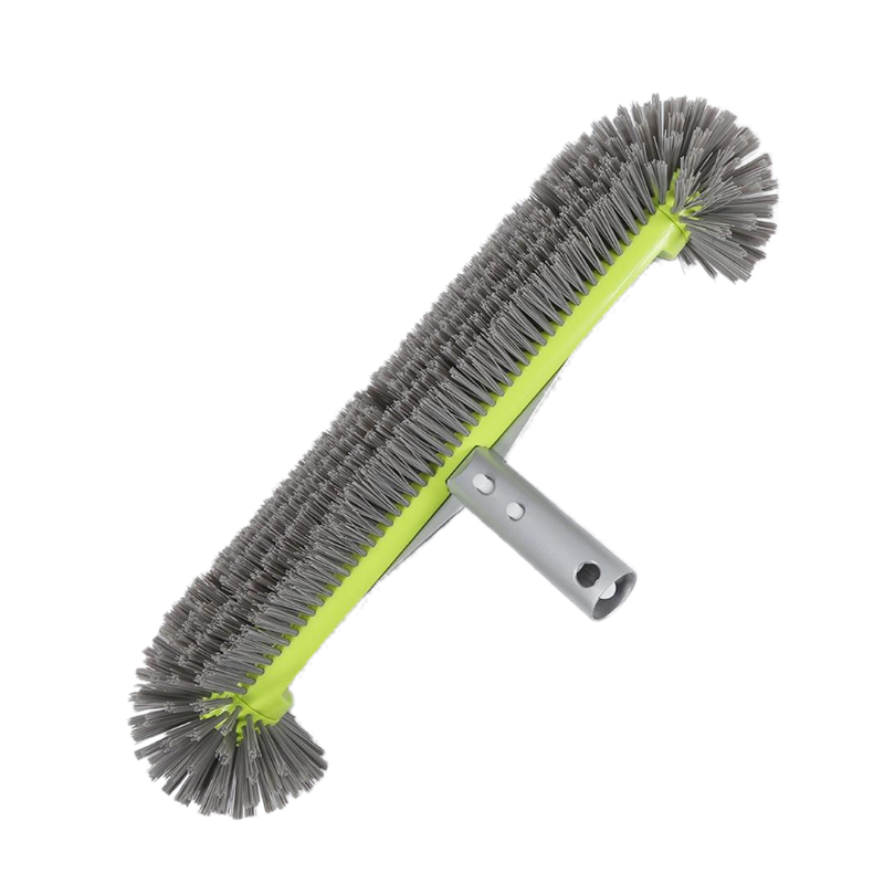17.5" Heavy Duty Aluminum Pool Brush Head With 7 Rows Nylon Bristles For Pool Wall Steps Corner Cleaning