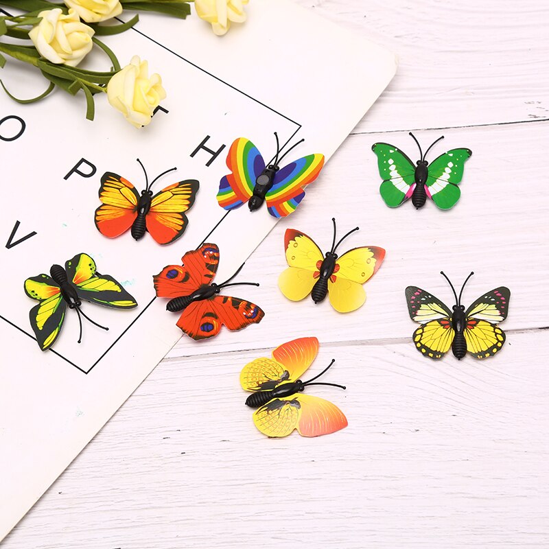 10 pièces papillons jardin cour planteur coloré fantaisiste papillon piquets Decoracion en plein air