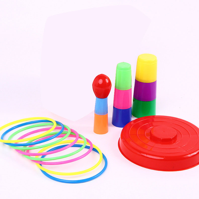 Children Outdoor Fun & Toy Sports Circle Ferrule Stacked Layers Game Parent-Child Interactive Ferrule Throwing Game Kids ZXH