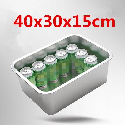 304 stainless steel buffet plate vegetable plate fruit plate barbecue plate Food plate Flat Bottom rectangle Basin Have Lid: 40x30x15cm tray