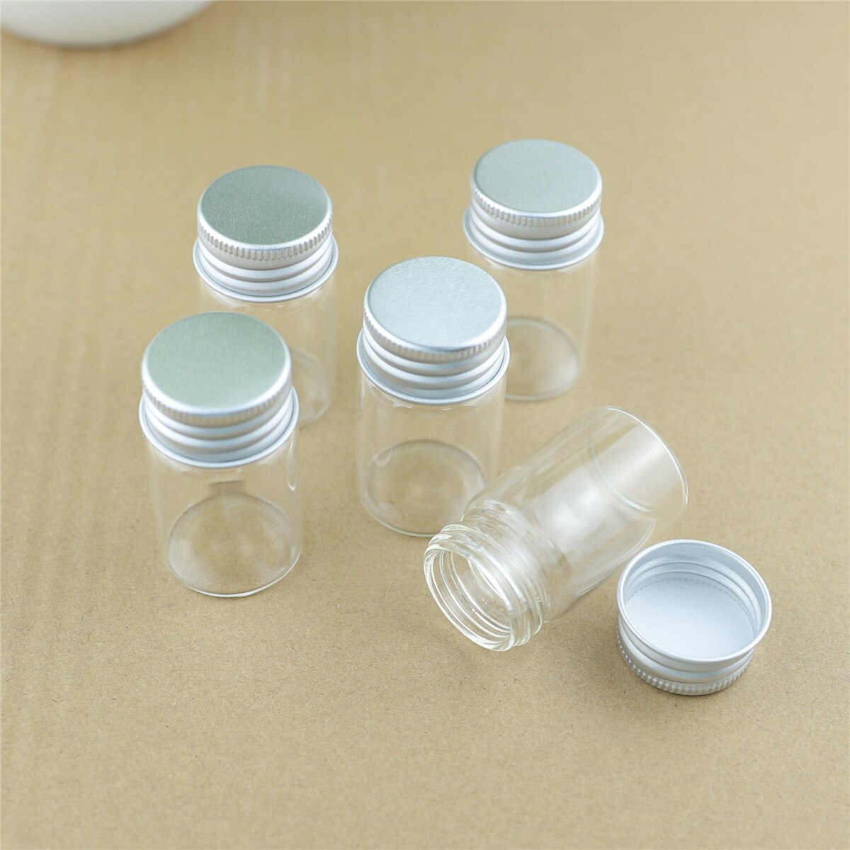 24 pièces/lot 30*50mm 20ml mignon petites bouteilles en verre bouchons en aluminium verre minuscules pots flacons en verre Transparent conteneurs bouteilles de parfum