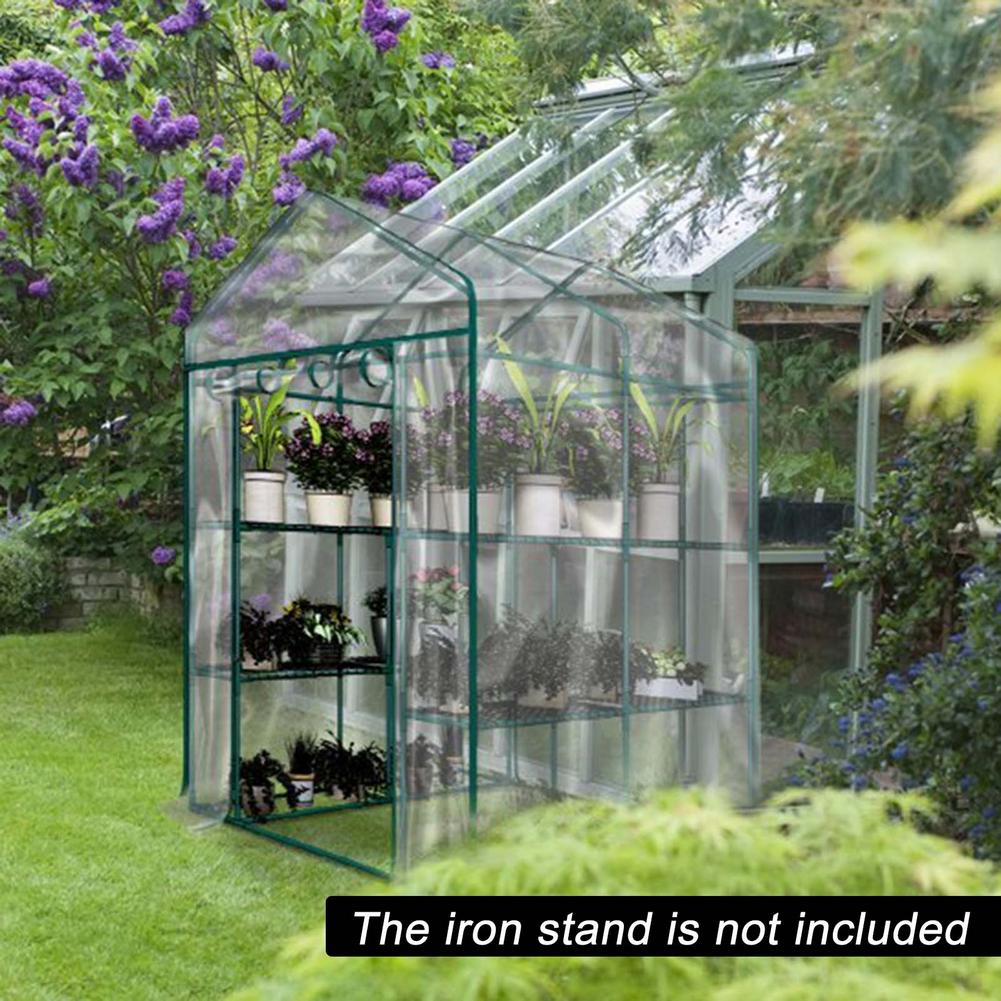 Transparent Greenhouse Cover Garden Cover Plant Grow Bags Greenhouse 3 Tier Growhouse Cover Plant Grow House 143x73x195cm