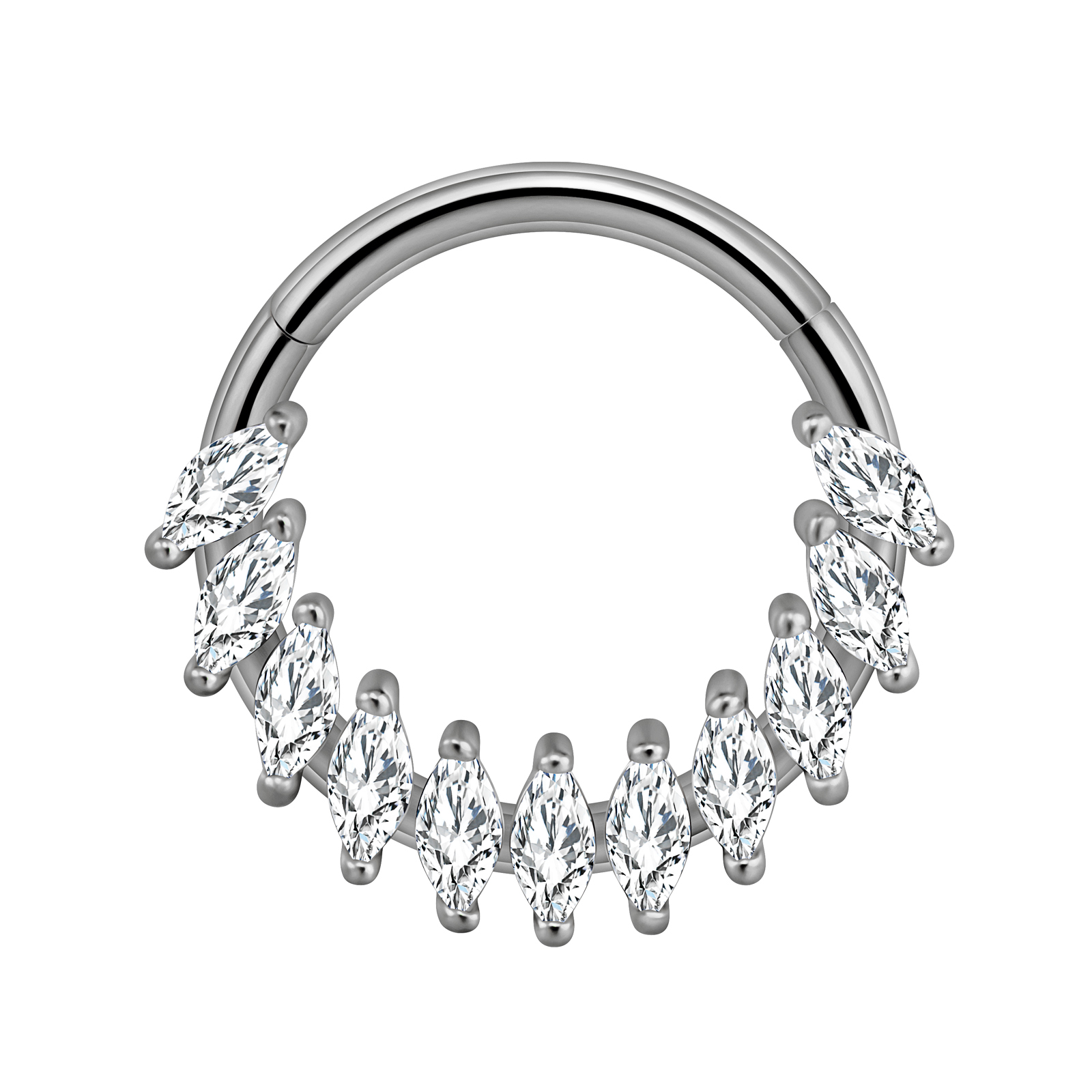 Wreath Septum Nose Ring Piercing Water Clicker 316L Stainless Steel Daith Clicker Helix Cartilage Earring BodyJewelry: Blue Zinc Plated