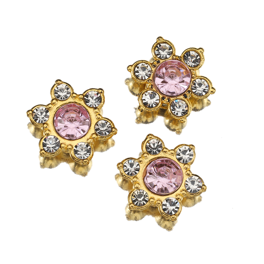 100 Stuks 50 Stuks 13Mm Bloem Kristal Strass Cabochon Platte Achterkant Patches Voor Sieraden Maken Naaien Op Broche Accessoires Diy: 14mm / Paars