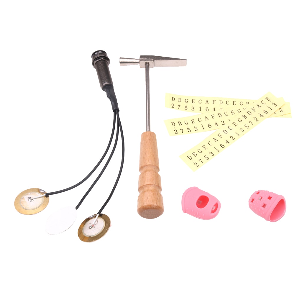 Kalimba Tools Set Thumb Piano Tuning Hammer with Piezo Pickup Thumb Pick