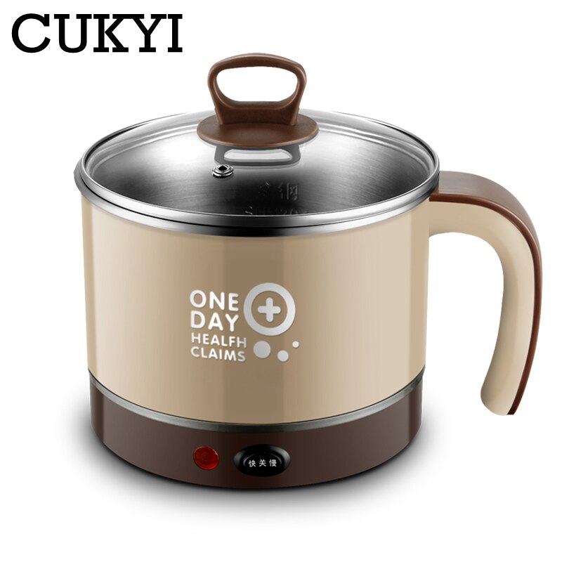 1.5L Household Electric Cooking Pot Boil Cup Fast Heat Skillet Thickened Stainless Steel liner Multifunction Rice Cooker Hotpot