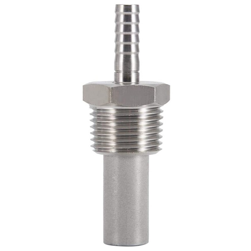 Luftestein 1/2 tommer mpt kullsyreholdig luftestein i rustfritt stål boblestein  (2.0 mikrometer)