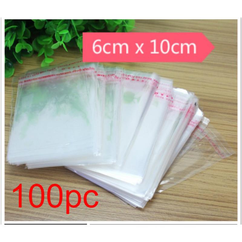 100 Stuks Doorzichtige Poly Zakken Herbruikbare Zip Lock