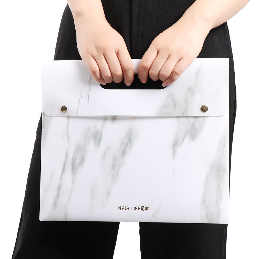 A4 bærbar marmor dokumentpose vanntett kontorpapir filer mappe eksamenspapir arrangør veske utvide posere