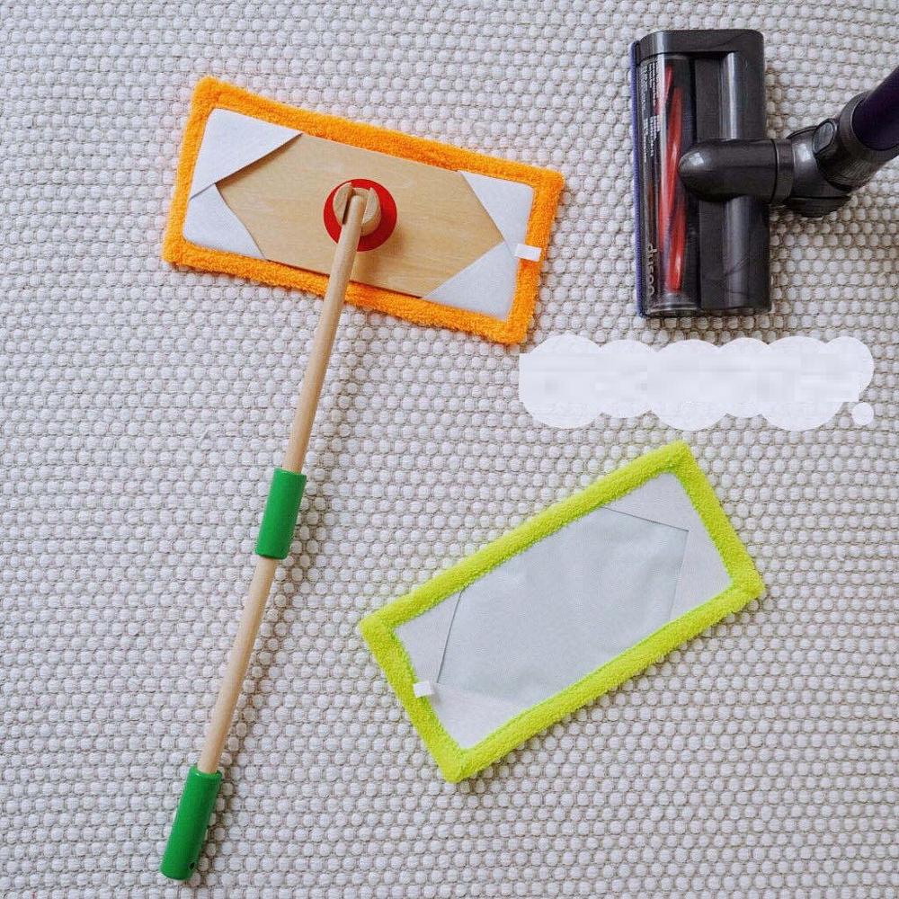 Children Wooden Mop Toy Kitchen Living Room Room Cleaning And Sanitation Mop Simulation Mop Baby Tool Set toy Role Playing