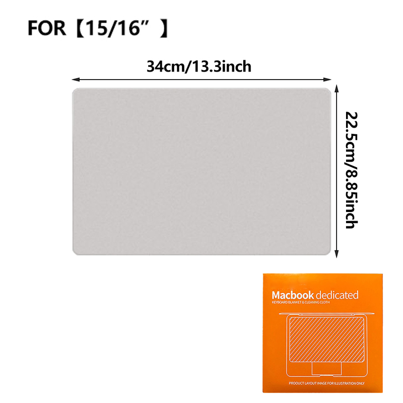 Paño de limpieza de microfibra a prueba de polvo, cubierta para teclado de portátil, Kit de limpiador de pantalla para MacBook Pro de 13/15/16 pulgadas: Negro