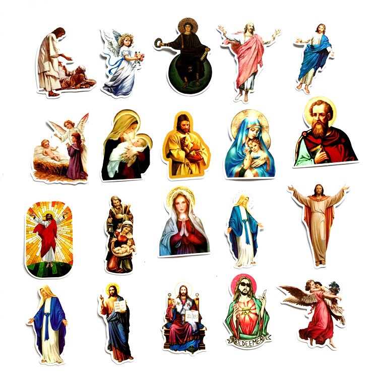 Jezus Stickers 68 stks/partij Christus de Verlosser Cartoon 3D Bubble Stickers Classic Kids Toys Jezus s zegen