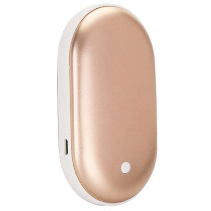 2 in 1 Cute USB Rechargeable Hand Warmer and 5200Ma Power Bank Mini Portable Travel Handy Long-Life Hand Warmer: Gold