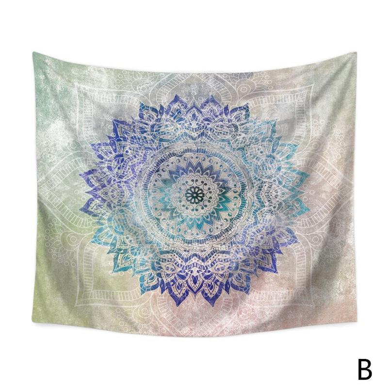 Mandala Flower Polyester Square Tapestry Wall Hanging Boho For Home Yoga Decor Decoration Wall Throw Carpet Mat Blanket Bed V0C5: B