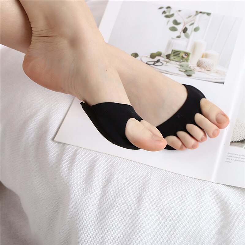 Women Forefoot Pads 1 Pair Five Toes High Heels Half Insoles Invisible Foot Pain Care Absorbs Shock Socks Toe Pad Inserts