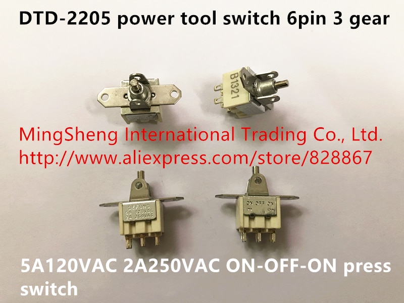 100% Originele authentieke Wheelock, derde hexapod drukken schakelaar 250V2A DTD-2205 schakelaar voor elektrische gereedschappen