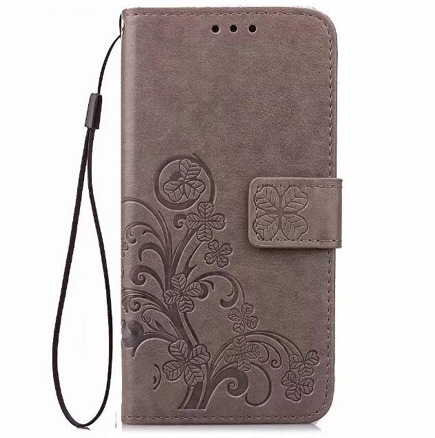 Abdeckung Telefonkasten Für Nokia Lumia 930 5,0 "N930 Flip Pu-leder TPU Shell Klee Diamant Stil Holster Tasche Kick High: Gray