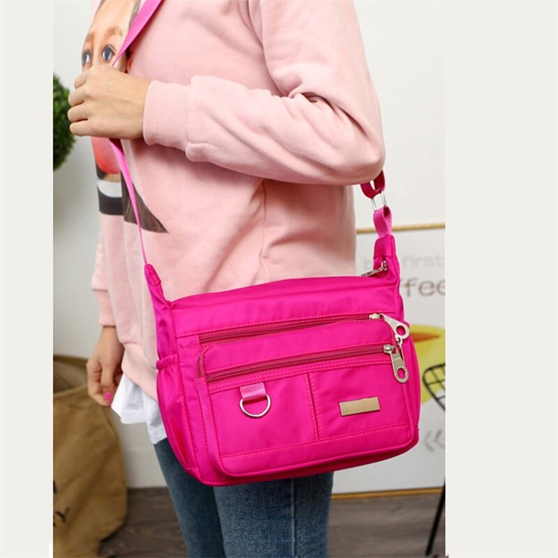Lkeep nova moda das senhoras à prova dwaterproof água oxford tote saco casual náilon bolsa de ombro múmia grande capacidade bolsa de lona: rose red