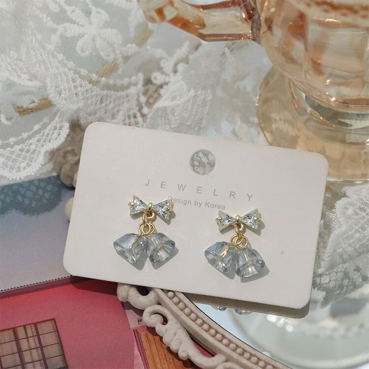 Boucles d'oreilles coréennes élégantes en Imitation de perles pour femmes, bijoux brillants en strass, à la , pour fête de mariage, pour amis: ER21Y1114
