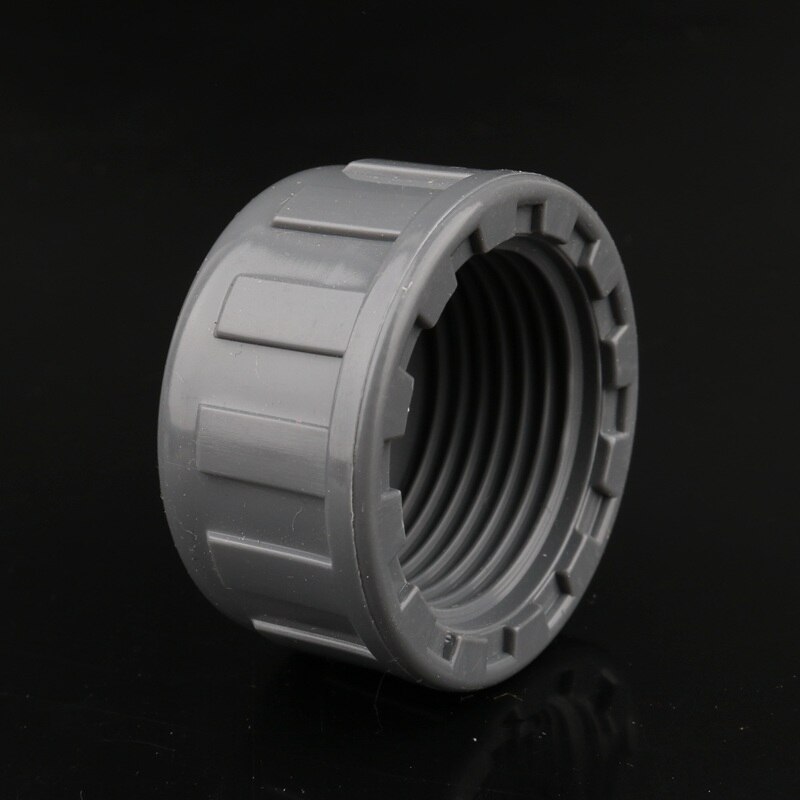 2pcs PVC 20~50mm Female Thread End Cap Garden Irrigation Connector Aquarium Fish Tank Pipe Tube Adapter: 1 inch / Grey