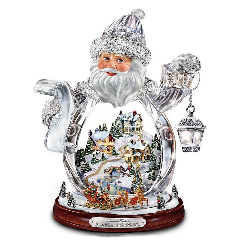 3D Christmas Tree Snowman Window Stickers Village Houses Winter House Santa Claus Snowman Wall Stickers For Home: F