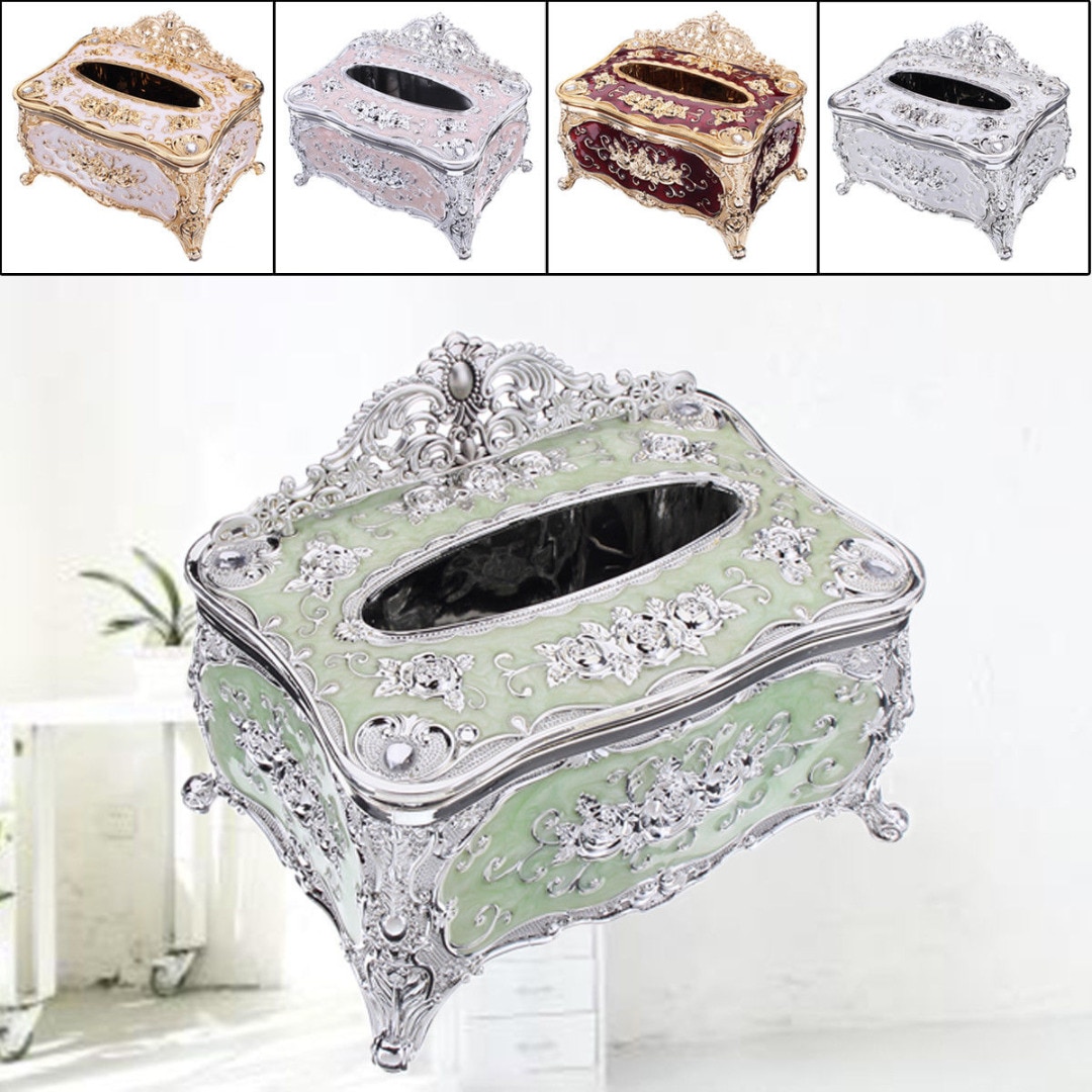 JX-LCLYL Gold Tissue Box Cover Chic Napkin Case Holder Hotel Home Decor Organizer