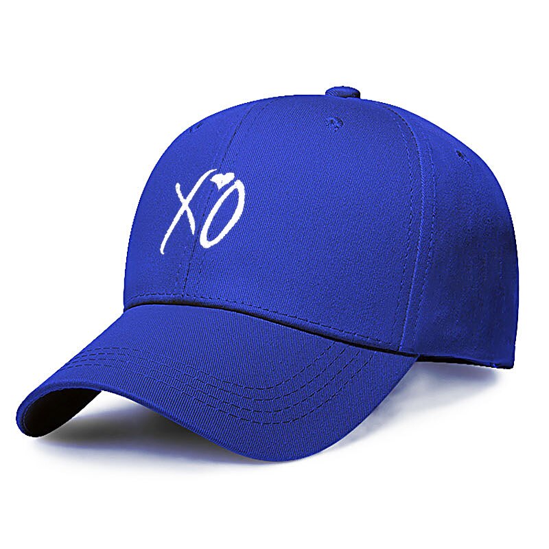 Gorros de béisbol con bordado para hombre y mujer, gorra de béisbol con bordado de XO, Snapback Weeknd para hombre y papá, gorra de skateboard de calle: Azul