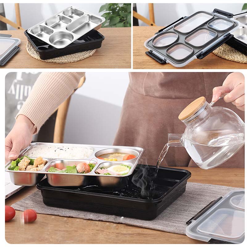 Rvs Lunchbox Voor Kid Verwarmd Lunchbox Keuken Accessoires Bento Box Maaltijd Prep Voedsel Container Opslag