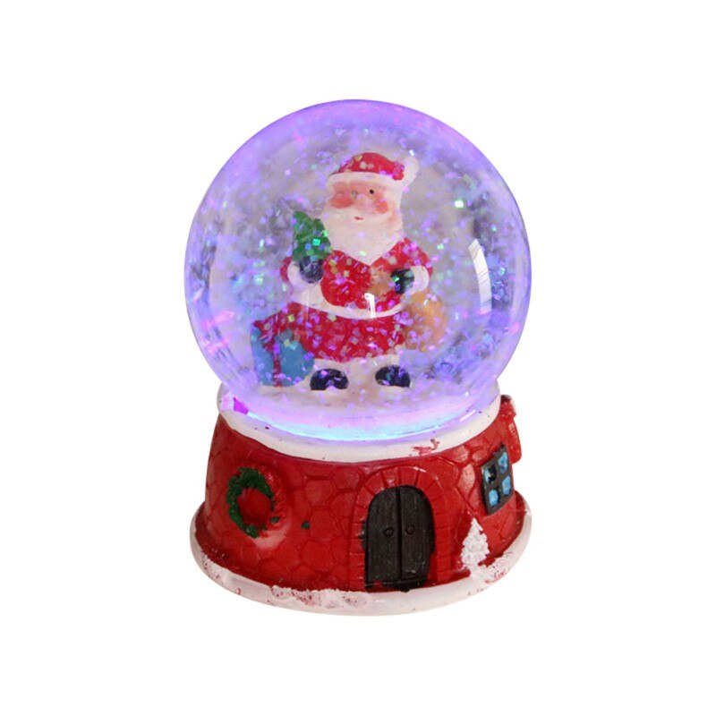 Valentine's Day Christmas Resin Music Snow Glass Santa Claus Crystal Ball Children Snow Ball, Crystal Music Box: Blue