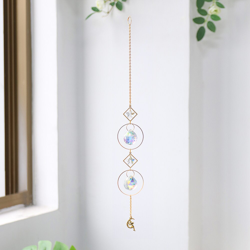 Crystal Sun Catcher Prism Wall Hanging Boho Décor Car Pendent Accessories Ornaments Window Garden Decoration Christmas: Crystal M0769