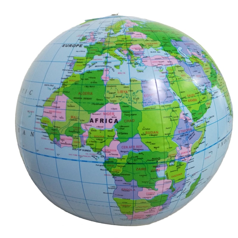 30cm Inflatable Globe World Earth Ocean Map Ball Geography Learning Educational Beach Ball Kids Geography Educational Supplies