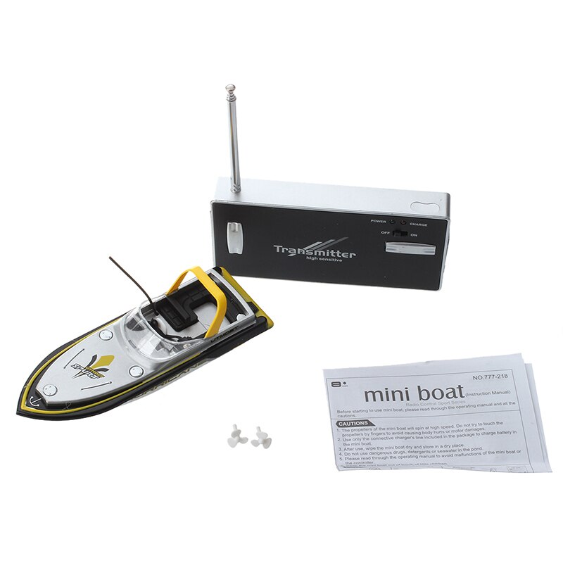 Miniatuur Mini 3352 Rc Boot Radio Afstandsbediening Geel Kid Speelgoed