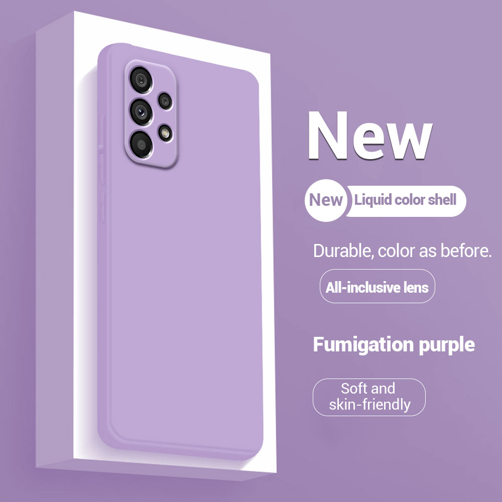 For Samsung A53 A33 A73 A23 A22 A13 5G Case Colorful Silicone Shockproof Square Phone Case Fundas Galaxy A13 A23 A22 Cover Coque: Cotton Fabric / Beige