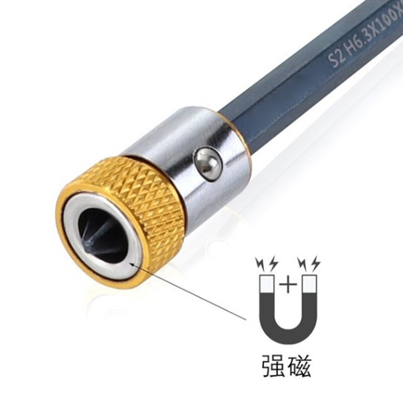 Batch head with magnetic ring Strong tip magnetizing ring Metal screwdriver head universal magnetic ring steel sleeve