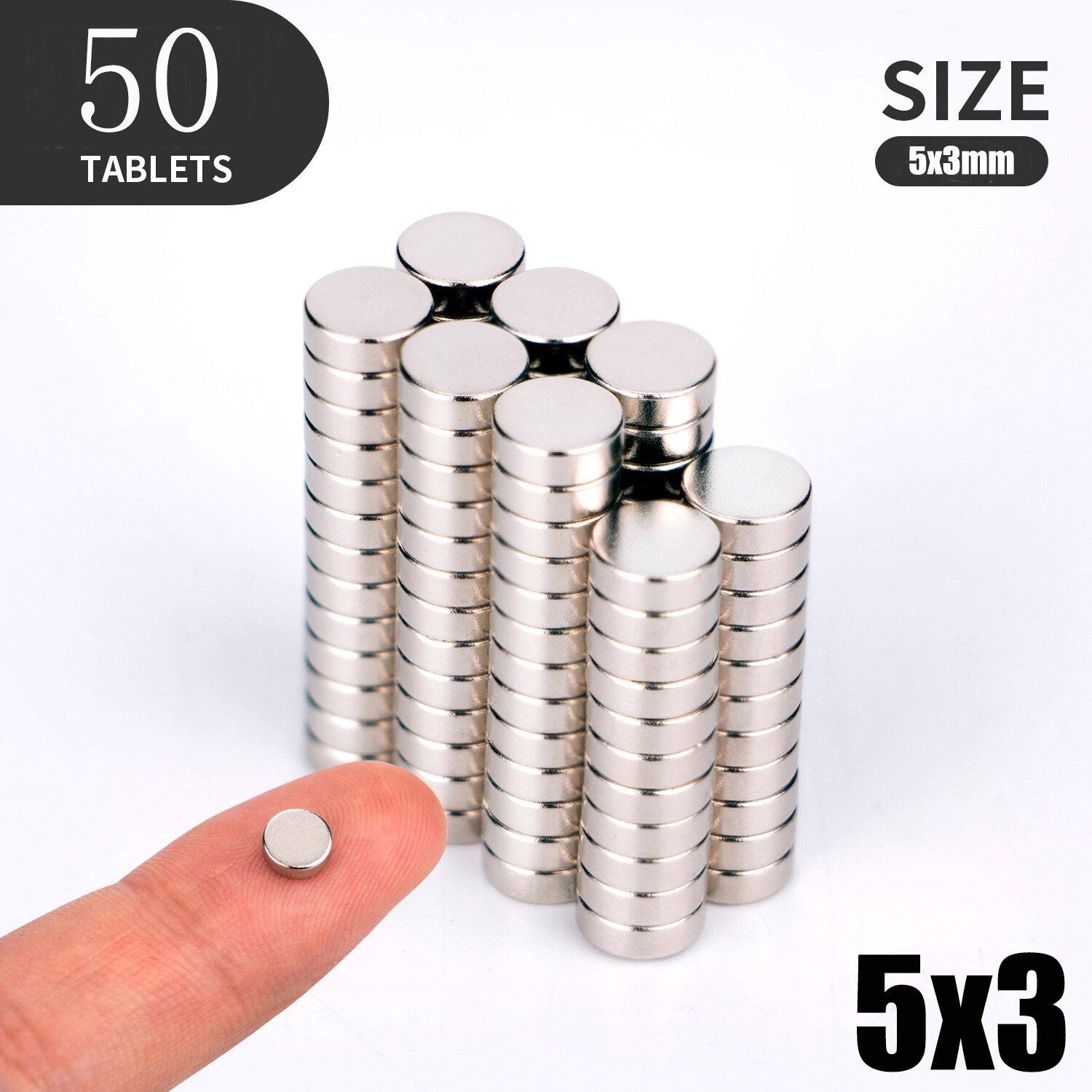 20 50 100PCS/Lot 4X2 5x2 6x1 6x2mm Magnet Small Round Magnet Strong magnets Rare Earth Neodymium Magnet: 50pcs(5x3)