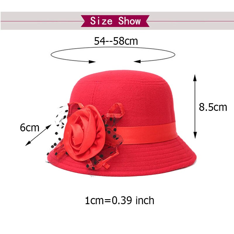 Zuivere koepelvormige wollen dames fedora dames lente winter hoeden voor vrouwen fedora's bloemen effen wol dame gorras brede rand meisjes fedora's