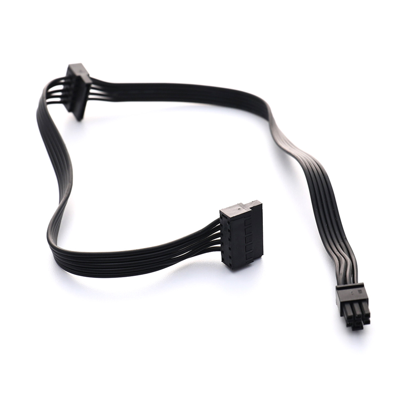 1Pc 45CM Small 4Pin Male To 2 SATA 15pin Modular Power Supply Cable