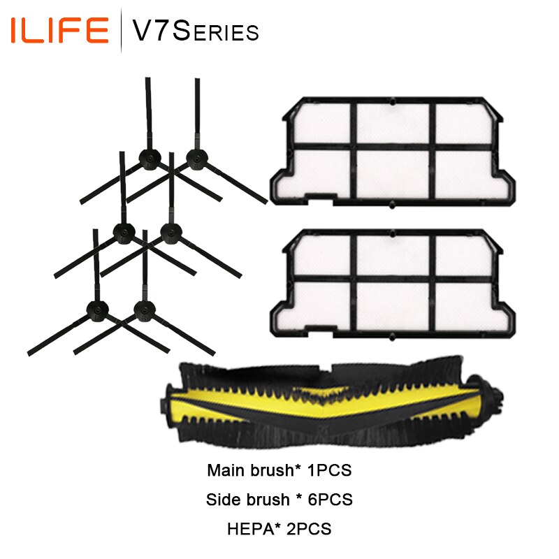 For Ilife V7S Robot Vacuum Cleaner Parts Roller Brush Side Brush Coth Mop HEPA Filter Ilife V7S Pro V7s V7s Plus V7 Accessories: 004
